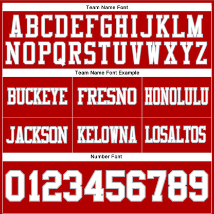 Custom Red White-Gray Authentic Football Jersey