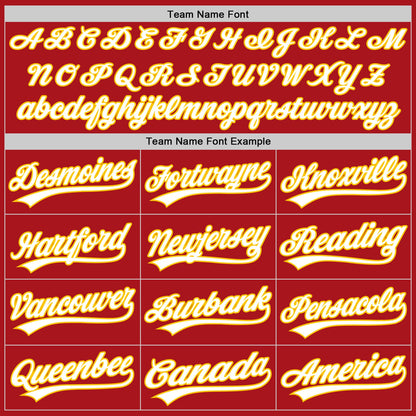 Custom Stitched Red White-Yellow Baseball Pullover Sweatshirt Hoodie