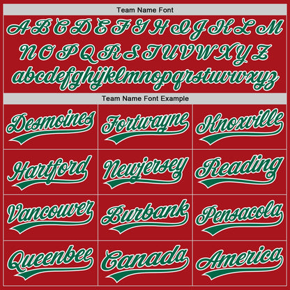 Custom Stitched Red Kelly Green-White Baseball Pullover Sweatshirt Hoodie
