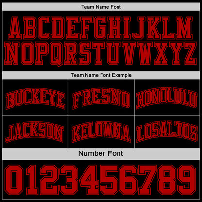 Custom Reversible Black Red Double Side Sublimation Basketball Set Jersey