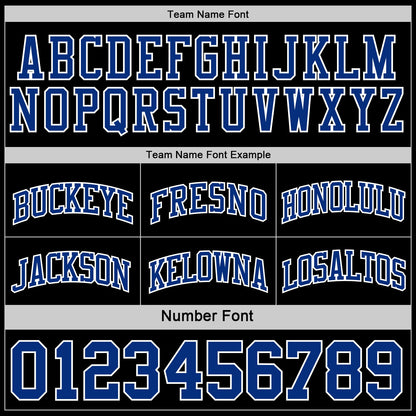 Custom Reversible Black Royal-White Double Side Sublimation Basketball Set Jersey