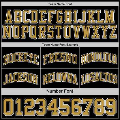 Custom Reversible Black Old Gold-White Double Side Sublimation Basketball Set Jersey