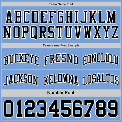 Custom Reversible Black White-Light Blue Double Side Sublimation Basketball Set Jersey