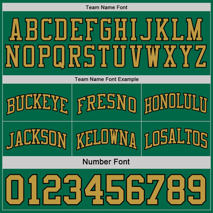 Custom Reversible Black Kelly Green-Old Gold Double Side Sublimation Basketball Set Jersey
