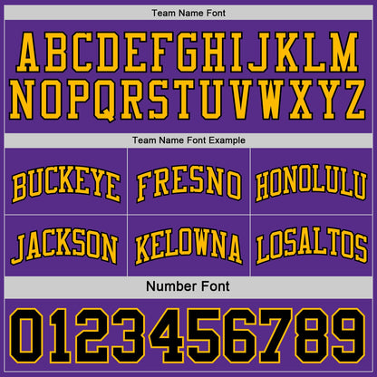 Custom Reversible Black Purple-Gold Double Side Sublimation Basketball Set Jersey