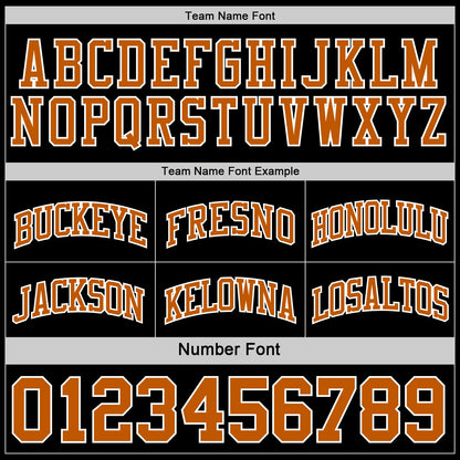 Custom Reversible Black Texas Orange-White Double Side Sublimation Basketball Set Jersey