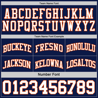 Custom Navy White-Orange Reversible Double Side Sublimation Basketball Set Jersey