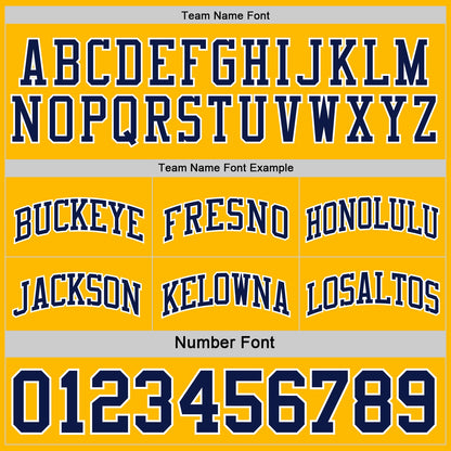 Custom Navy Gold-White Reversible Double Side Sublimation Basketball Set Jersey
