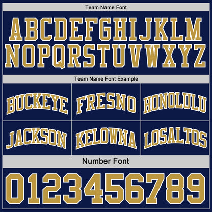 Custom Navy Old Gold-White Reversible Double Side Sublimation Basketball Set Jersey