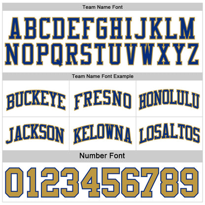 Custom Royal White-Old Gold Reversible Double Side Sublimation Basketball Set Jersey