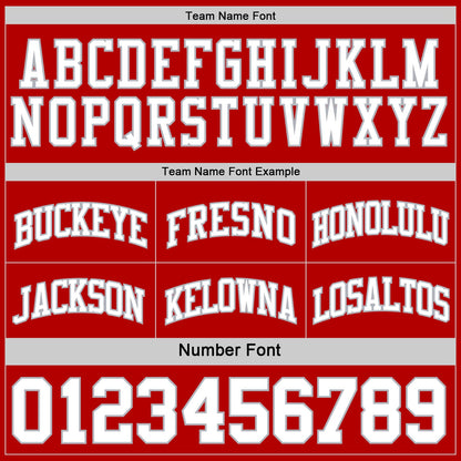 Custom Red White-Gray Reversible Double Side Sublimation Basketball Set Jersey
