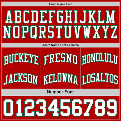 Custom Red White-Kelly Green Reversible Double Side Sublimation Basketball Set Jersey