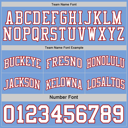 Custom Red White-Light Blue Reversible Double Side Sublimation Basketball Set Jersey