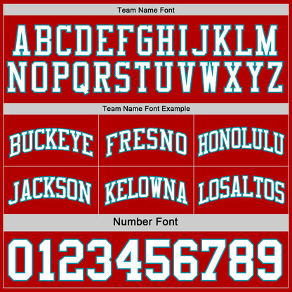 Custom Red White-Teal Reversible Double Side Sublimation Basketball Set Jersey