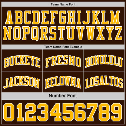 Custom Brown Gold-White Reversible Double Side Sublimation Basketball Set Jersey