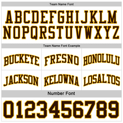 Custom Brown Gold-White Reversible Double Side Sublimation Basketball Set Jersey