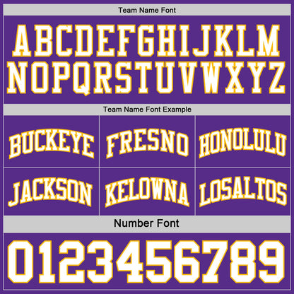 Custom Purple White-Gold Reversible Double Side Sublimation Basketball Set Jersey