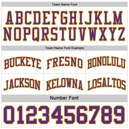 Custom Purple White-Gold Reversible Double Side Sublimation Basketball Set Jersey