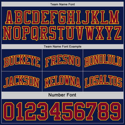 Custom Reversible Navy Maroon-Gold Double Side Sublimation Basketball Set Jersey