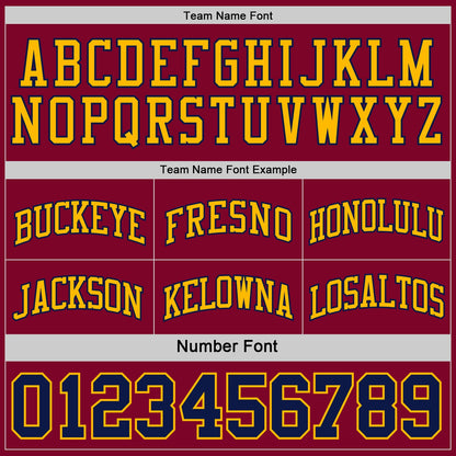 Custom Reversible Navy Maroon-Gold Double Side Sublimation Basketball Set Jersey