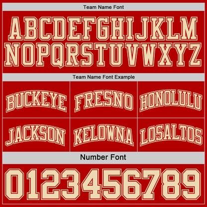 Custom Reversible Red Cream Double Side Sublimation Basketball Set Jersey