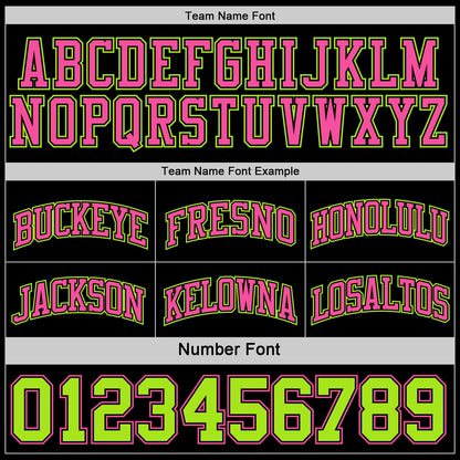Custom Reversible Black Neon Green-Pink Double Side Sublimation Basketball Set Jersey
