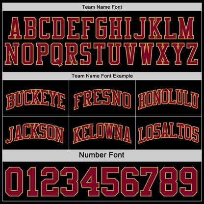 Custom Reversible Black Maroon-Old Gold Double Side Sublimation Basketball Set Jersey