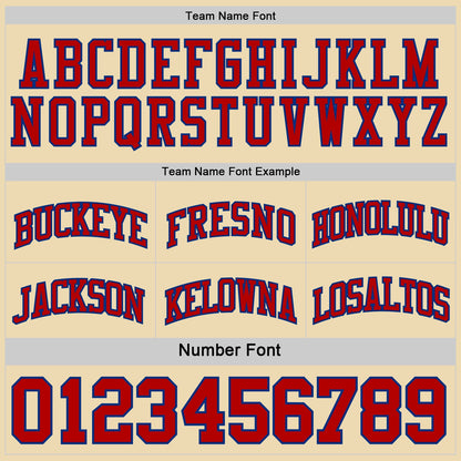Custom Reversible Royal Red-Cream Double Side Sublimation Basketball Set Jersey