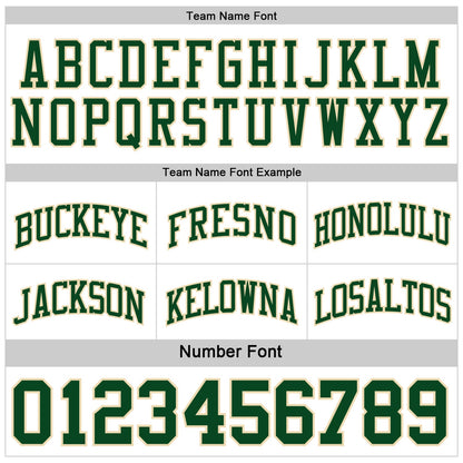 Custom Reversible Green White-Cream Double Side Sublimation Basketball Set Jersey