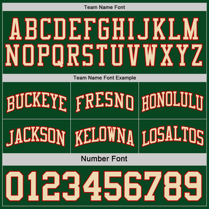 Custom Reversible Green Cream-Red Double Side Sublimation Basketball Set Jersey