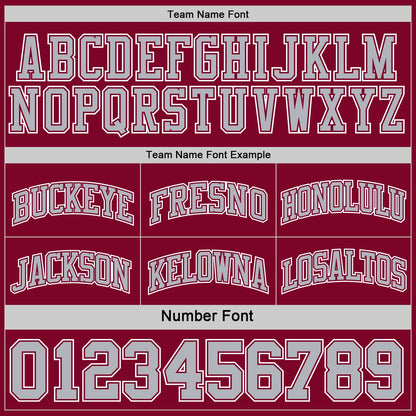 Custom Reversible Maroon Gray-White Double Side Sublimation Basketball Set Jersey