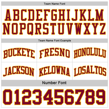 Custom Reversible Maroon White-Gold Double Side Sublimation Basketball Set Jersey