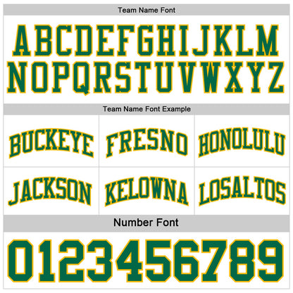 Custom Reversible Kelly Green Gold-White Double Side Sublimation Basketball Set Jersey