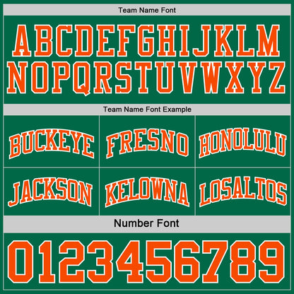 Custom Reversible Kelly Green Orange-White Double Side Sublimation Basketball Set Jersey
