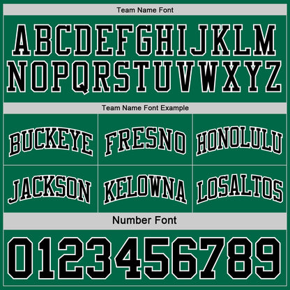 Custom Reversible Kelly Green Black-White Double Side Sublimation Basketball Set Jersey