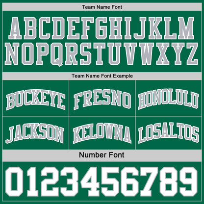 Custom Reversible Kelly Green White-Gray Double Side Sublimation Basketball Set Jersey