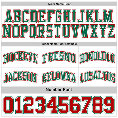 Custom Reversible Kelly Green White-Red Double Side Sublimation Basketball Set Jersey