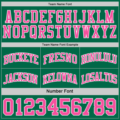 Custom Reversible Kelly Green Pink-White Double Side Sublimation Basketball Set Jersey