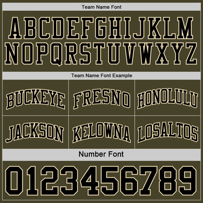 Custom Reversible Olive Black-Cream Double Side Salute To Service Sublimation Basketball Set Jersey