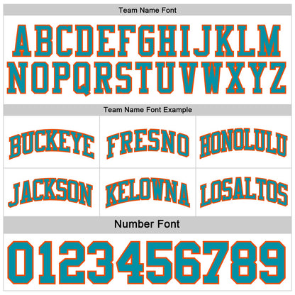 Custom Reversible Teal White-Orange Double Side Sublimation Basketball Set Jersey