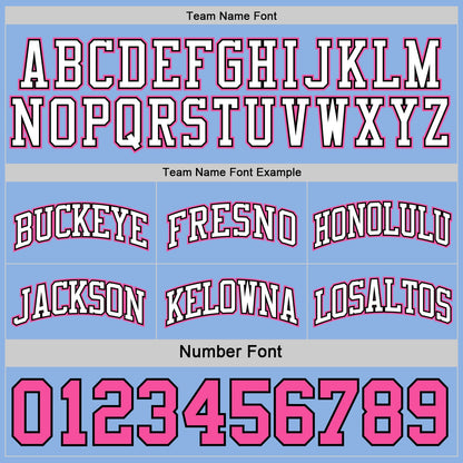 Custom Reversible Pink Black-Light Blue Double Side Sublimation Basketball Set Jersey