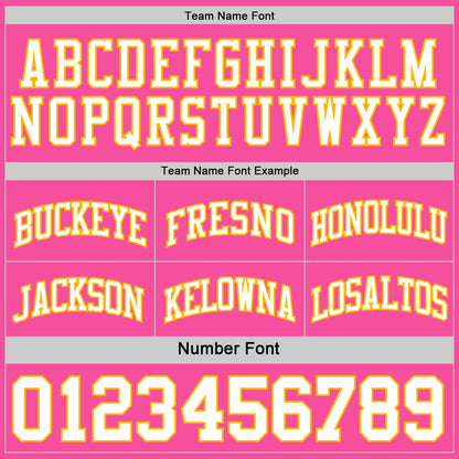 Custom Reversible Pink White-Gold Double Side Sublimation Basketball Set Jersey