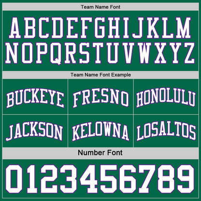 Custom Reversible Kelly Green White-Purple Double Side Sublimation Basketball Set Jersey