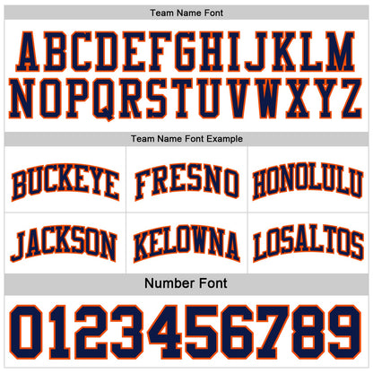 Custom Reversible Navy Orange-White Double Side Sublimation Basketball Set Jersey