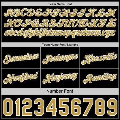 Custom Reversible Black Old Gold-White Double Side Star Sublimation Basketball Set Jersey