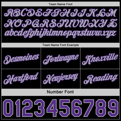 Custom Reversible Black Purple-Gray Double Side Star Sublimation Basketball Set Jersey