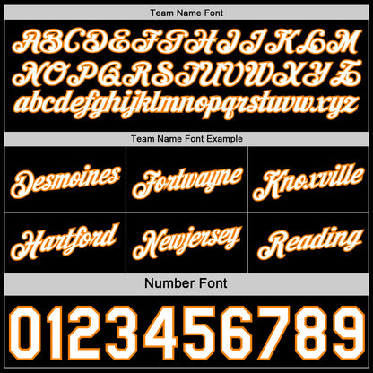 Custom Reversible Black White-Bay Orange Double Side Star Sublimation Basketball Set Jersey