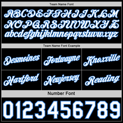Custom Reversible Black White-Powder Blue Double Side Star Sublimation Basketball Set Jersey