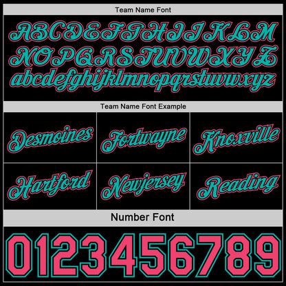 Custom Reversible Black Neon Pink-Aqua Double Side Star Sublimation Basketball Set Jersey