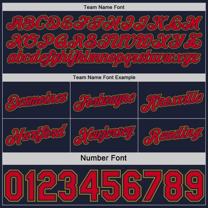Custom Reversible Navy Red-Old Gold Double Side Star Sublimation Basketball Set Jersey